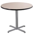 thumbnail image 1 of National Public Seating Cafe Table, 36" Round, X Base, 30" Height, Particleboard Core/T-Mold, Grey Nebula Top, Grey Frame, 1 of 2