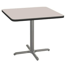 National Public Seating NPS® Café Table, 36" Square, X Base, 30" Height, Particleboard Core/T-Mold, Grey