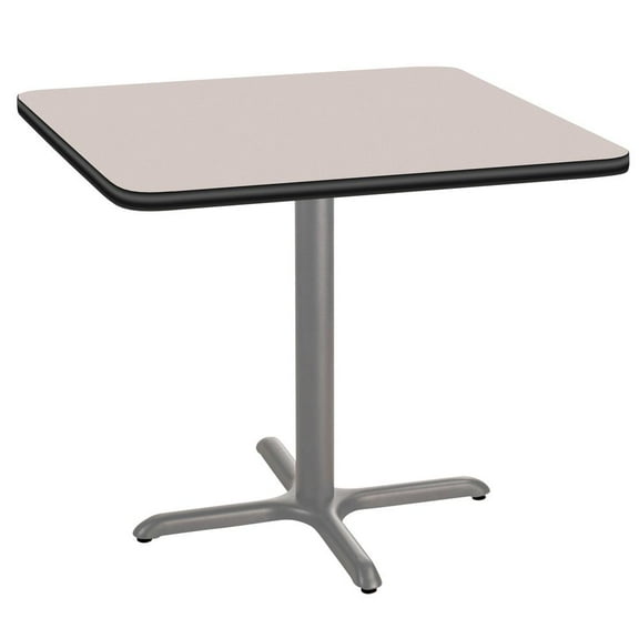 National Public Seating NPS® Café Table, 36" Square, X Base, 30" Height, Particleboard Core/T-Mold, Grey
