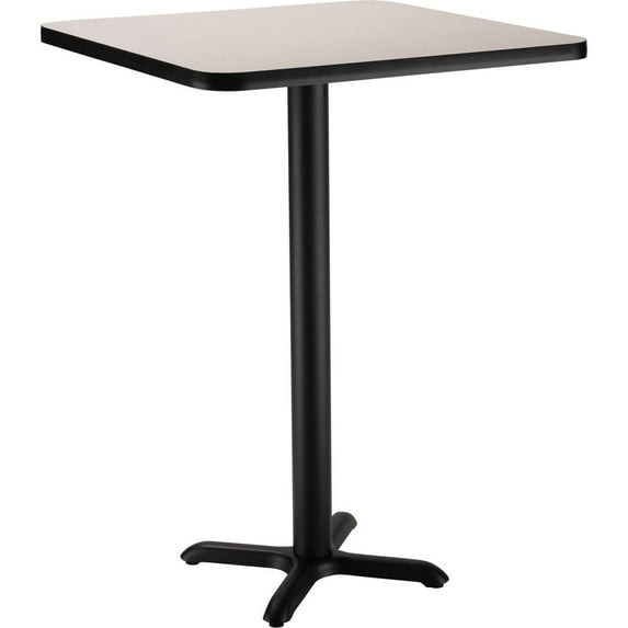 National Public Seating NPS® Café Table, 36" Square, "X" Base, 42" Height, Particleboard Core/T-Mold - Grey