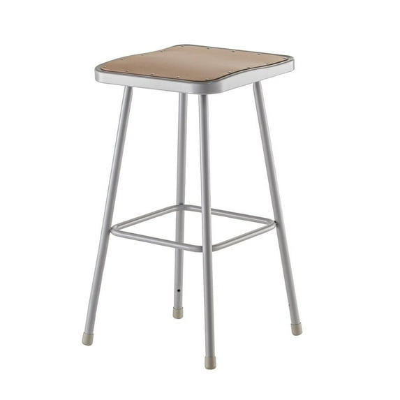 NPS 6300 Series 30" Square Seat Modern Metal Steel Heavy Duty Stool in Gray