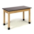 thumbnail image 1 of NPS 30x60" Modern Wood Science Lab Table with Phenolic Top in Black, 1 of 2
