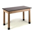 thumbnail image 1 of NPS 24x72" Modern Solid Ash Wood Science Lab Table with Phenolic Top in Black, 1 of 2