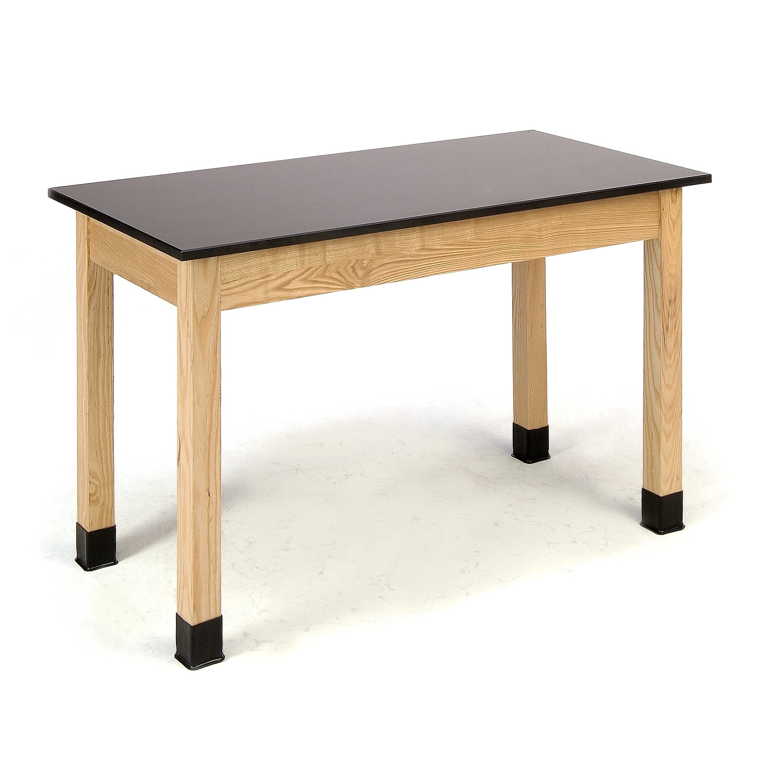 72" Black Phenolic Top Oak Frame Science Table