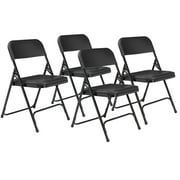 National Public Seating Plastic Folding Chairs (4 Pack), Black