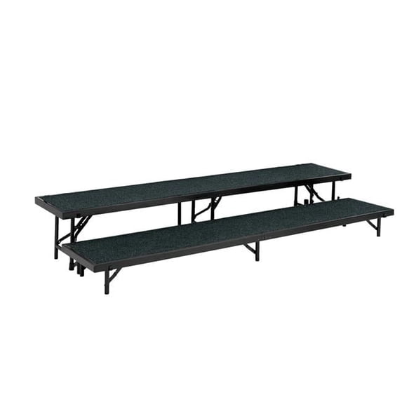 National Public Seating RS2LC-40 2 Level Straight Standing Choral Riser, Red Carpet - 18 x 96 in. Platform