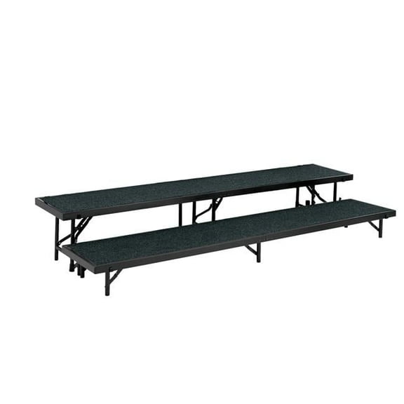 National Public Seating RS2LC-40 2 Level Straight Standing Choral Riser, Red Carpet - 18 x 96 in. Platform