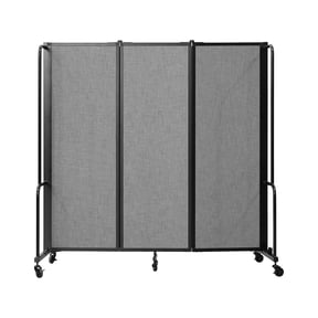 National Public Seating Robo Freestanding 3-Panel Room Divider 72"H x 72"W Gray PET (RDB6-3PT02)