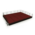 thumbnail image 1 of National Public Seating SG481610C-40-SS10 16 x 20 ft. Red Carpet Stage with Black Shirred Pleat Skirting, 16 in. Height, 1 of 4