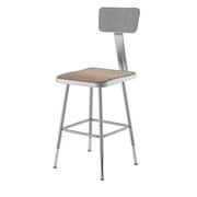 National Public Seating Square Stool,Adjustable Legs,Gray,32"H 6318HB