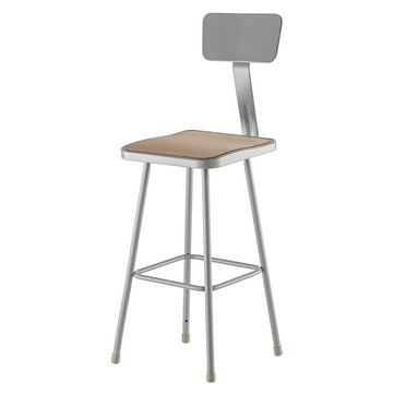 National Public Seating Square Stool,Welded Tube Leg,Gray,43"H 6330B
