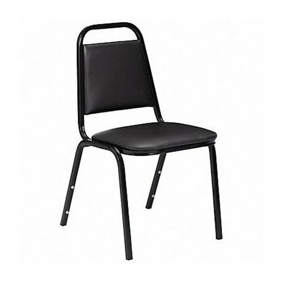 National Public Seating Stacking Chair, 9100 Series, Vinyl Black 9110-B