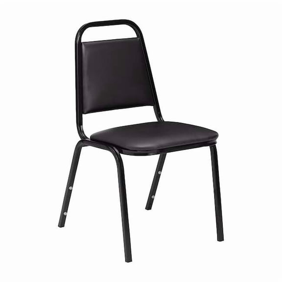 National Public Seating Stacking Chair, 9100 Series, Vinyl Black 9110-B
