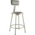 thumbnail image 1 of NPS 6400 Series 24" Modern Vinyl Padded Steel Metal Heavy Duty Stool in Gray, 1 of 5