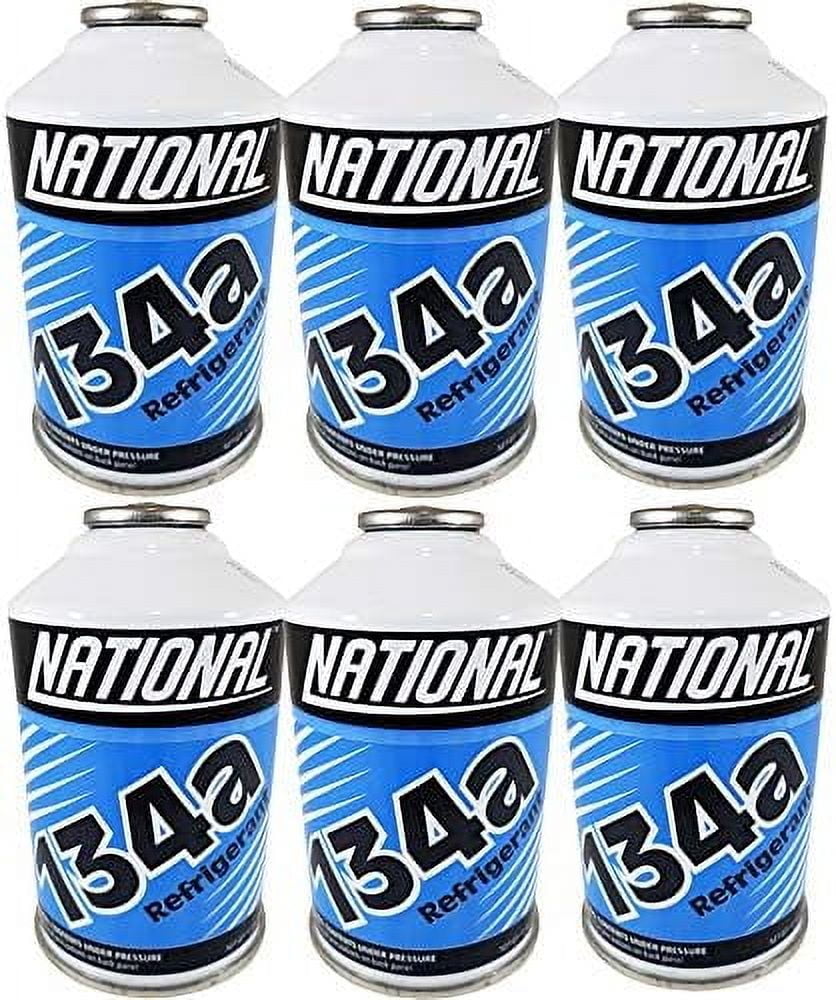 National Refrigerant R134a for MVAC use in a 12-Ounce Self-Sealing Container, Pack of 6