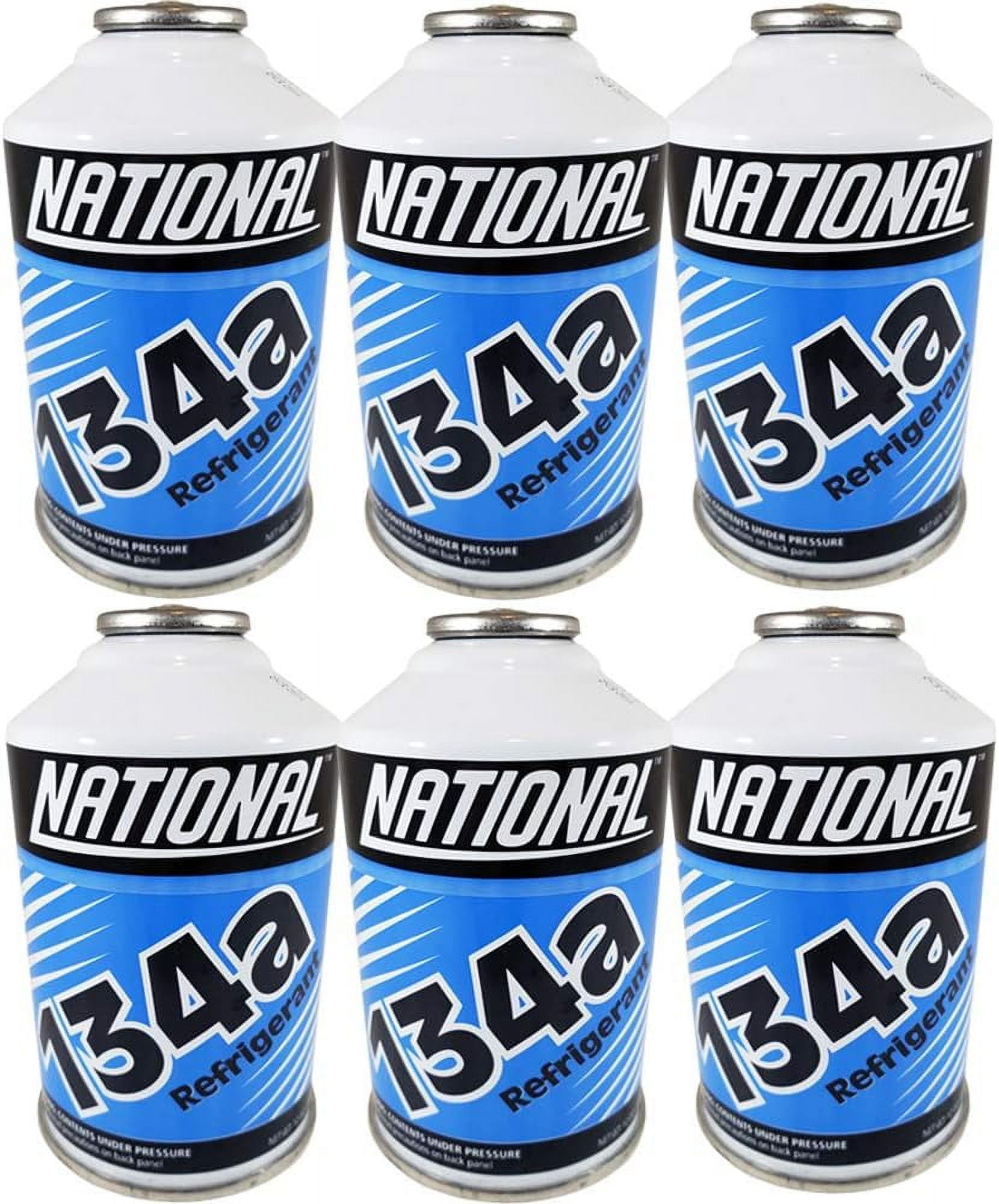 National Refrigerant R134a for MVAC use in a 12-Ounce Self-Sealing Container, Pack of 6