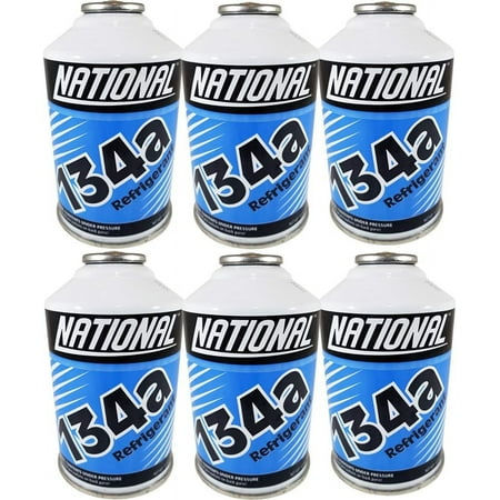 National Refrigerant R134a for MVAC use in a 12-Ounce Self-Sealing Container, Pack of 6