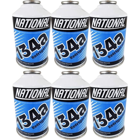 National Refrigerant R134a for MVAC use in a 12-Ounce Self-Sealing Container, Pack of 6