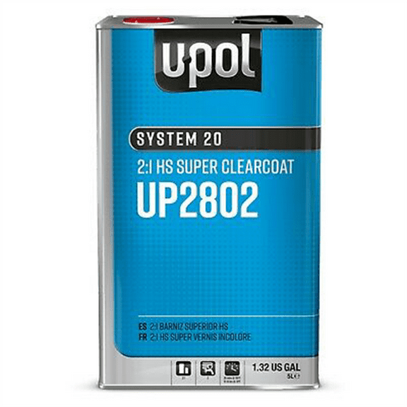 U Pol Products SYSTEM 20 UP2802 National Rule HS Super Clearcoat, 5 L Tin, Gloss, 2:1 Mixing