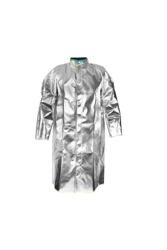 Aluminized Coat, 2XL, 19 oz Carbon Kevlar(R), Snaps Closure C22NL2X45