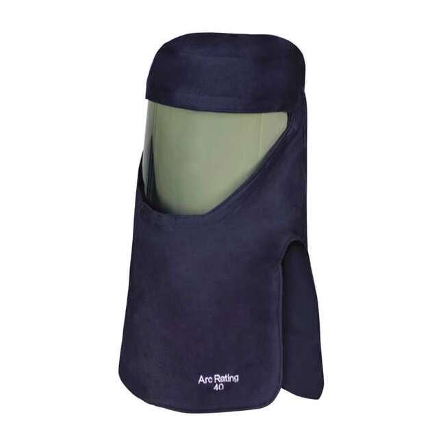 Arc Flash Hood, 4 PPE CAT, 40 cal/sq cm, Navy, Universal H65UQUQ40HATPV
