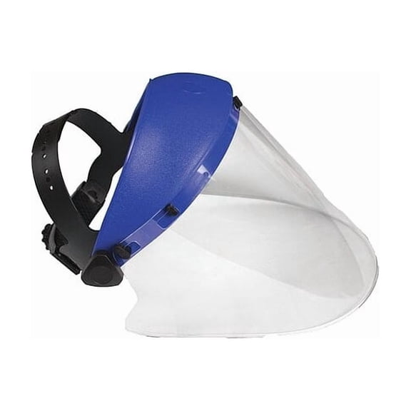 Faceshield Unit with Elastic Strap, Clear Visor, Polycarbonate, Anti-Fog, Scratch-Resistant Lens