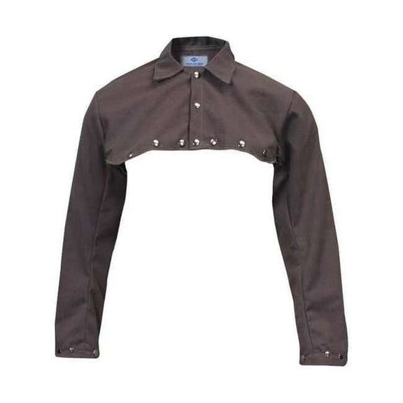 Welding Jacket, Twaron(R), 8.5 oz., 30 in Length, Snaps Closure, Brown, L