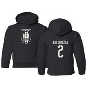 National Soccer 2021 Uruguay #2 J.M.GIMENEZ Copa America Boys Girls Youth Hooded Sweatshirt (Black, Youth - Small)