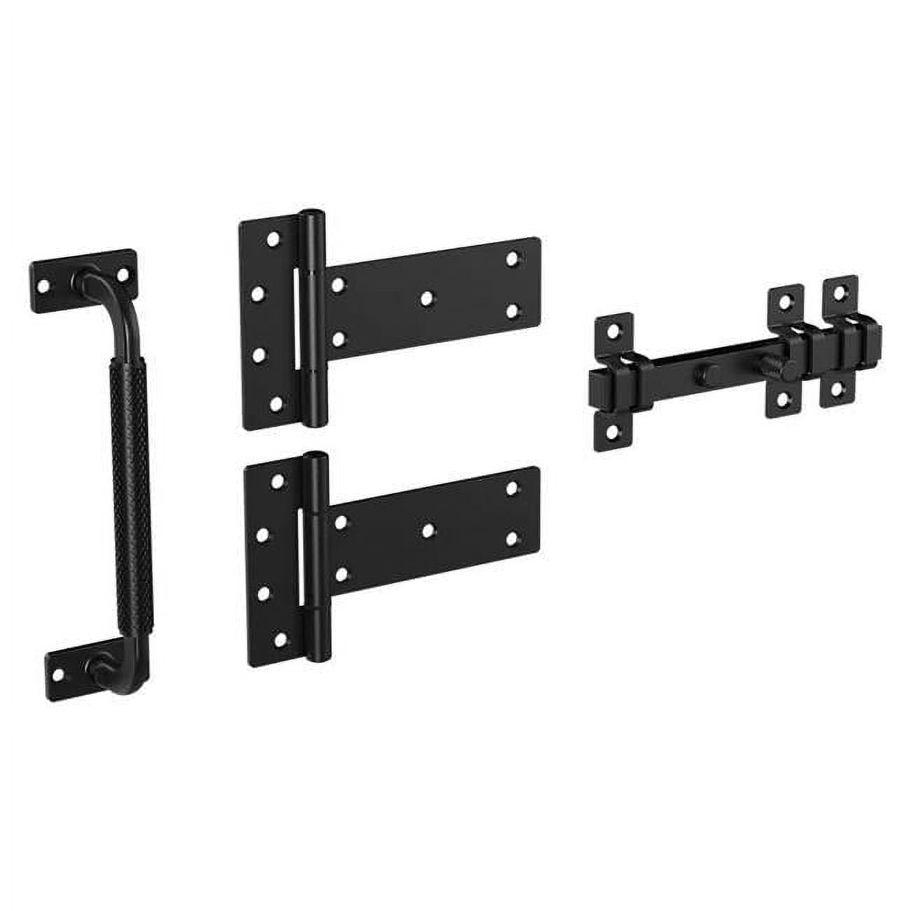 Industrial Black Steel Gate Kit with Pull, Latch, and Hinges