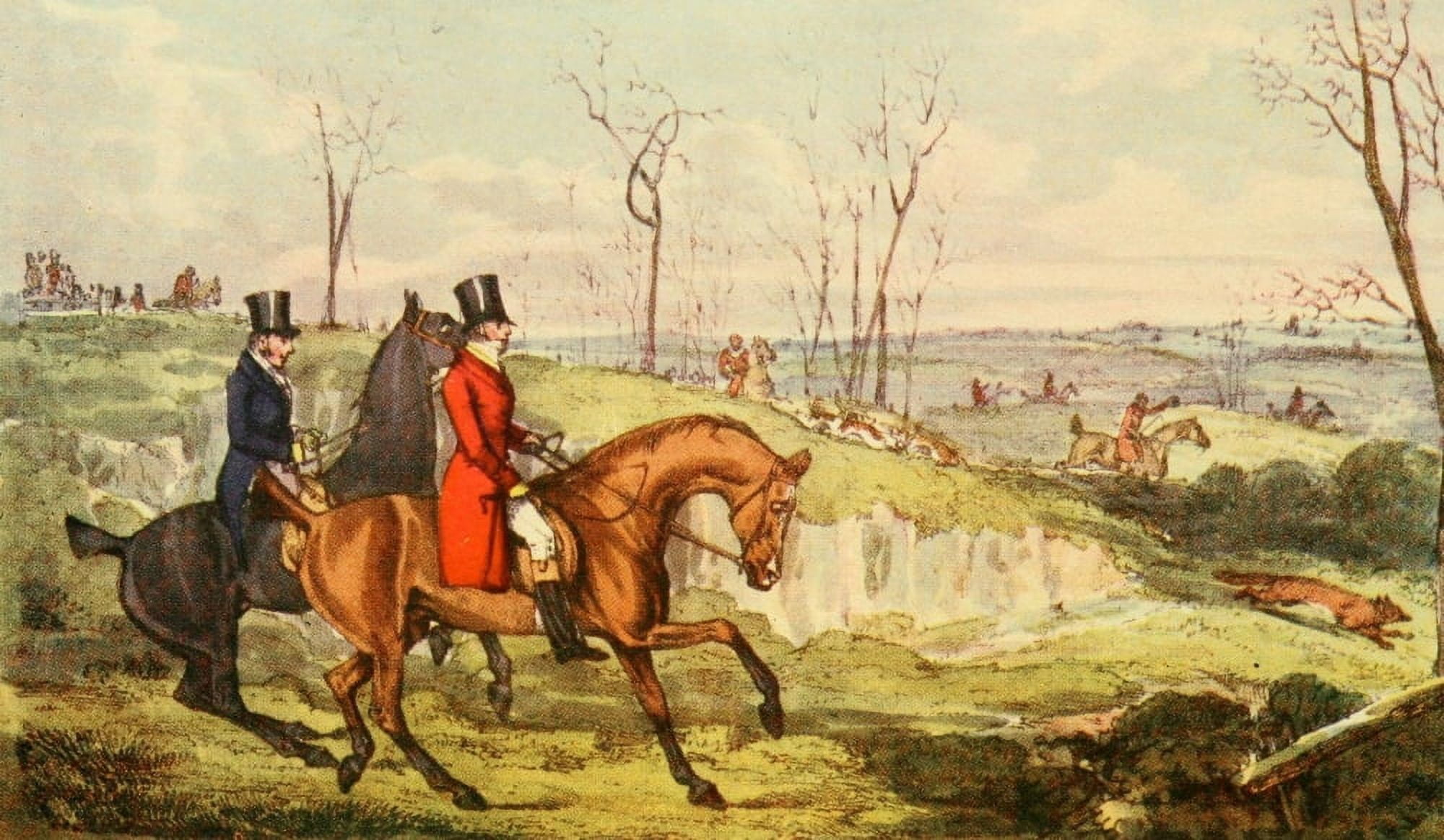 National Sports of GB 1903 Fox breaking cover Canvas Art - Henry Alken (24 x 36)