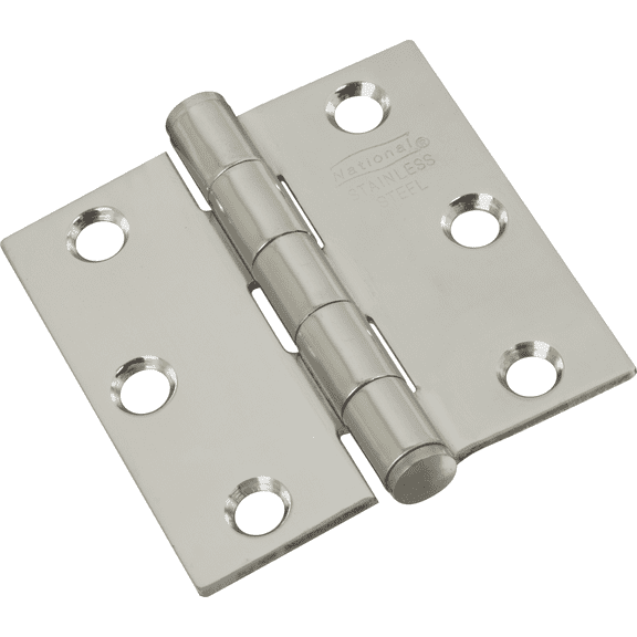 National Stainless Steel Door Hinge - Single Pack  Standard Mounting Hardware, Drop-In Replacement