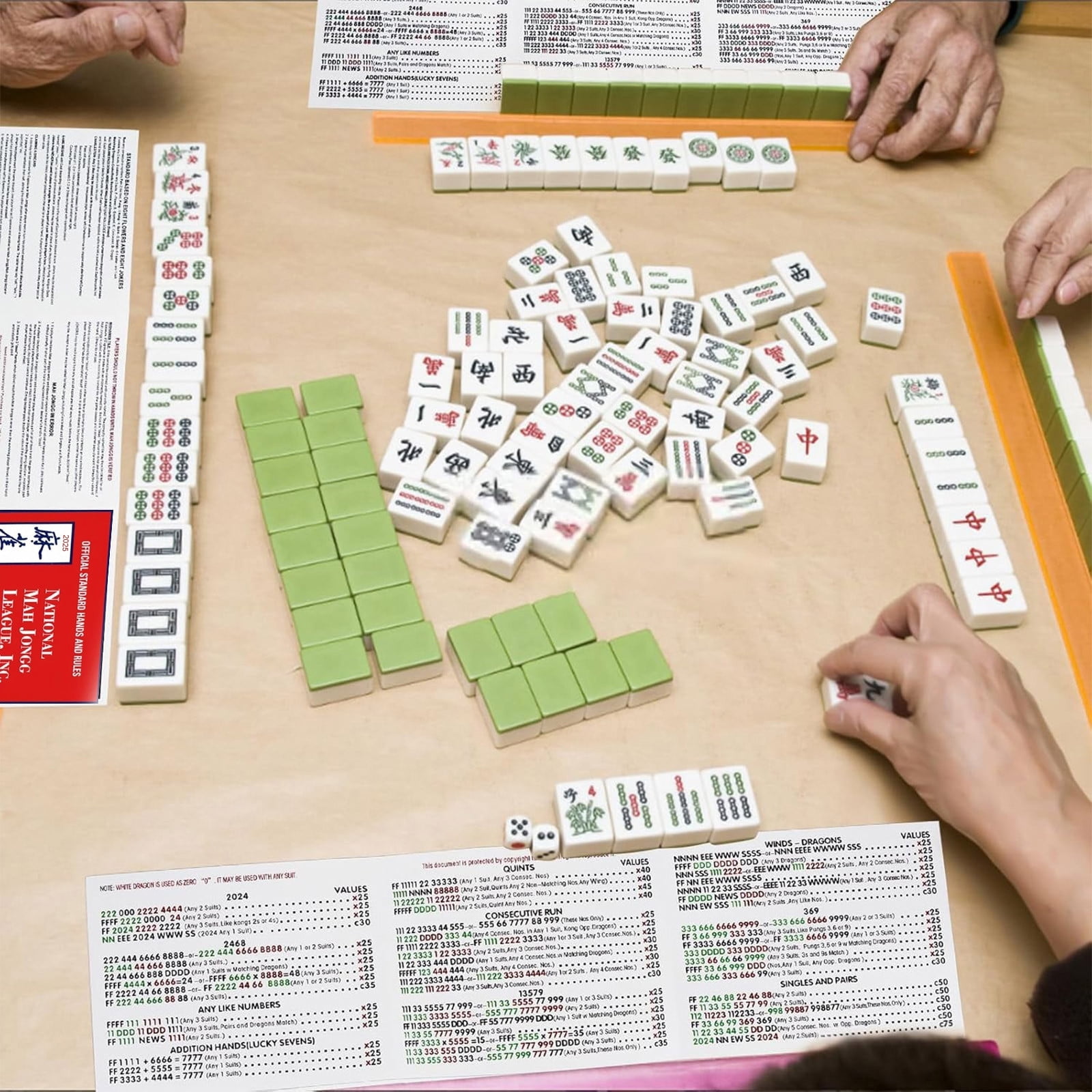 National standard mahjong cards 2025 official rules and hands large