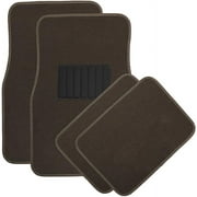 National Standard Products 4pc Full Set Heavy Duty Deluxe Carpet Floor Mats, Universal Fit Mat for Car, SUV, Van & Trucks - Front & Rear, Driver & Passenger Seat Brown