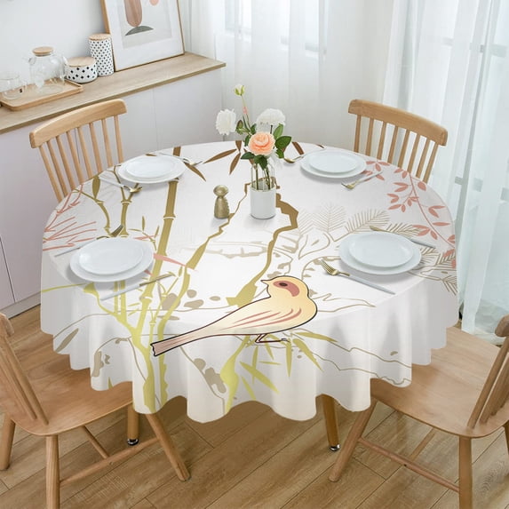 National Style Bamboo Bird Branch Waterproof Tablecloth Living Room Dining Table Coffee Table Cover Outdoor Picnic Cloth