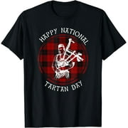 National Tartan Day Plaid Scotland Bagpipes Funny Gift T-Shirt