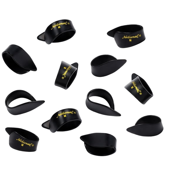 D'Addario National Celluloid Thumb Picks, Medium Black 12 pack