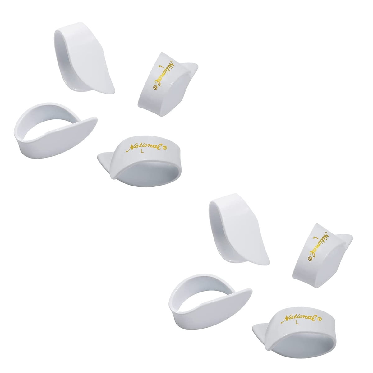 National Thumb Picks - 8 Pack - Celluloid - Large White  From D'Addario