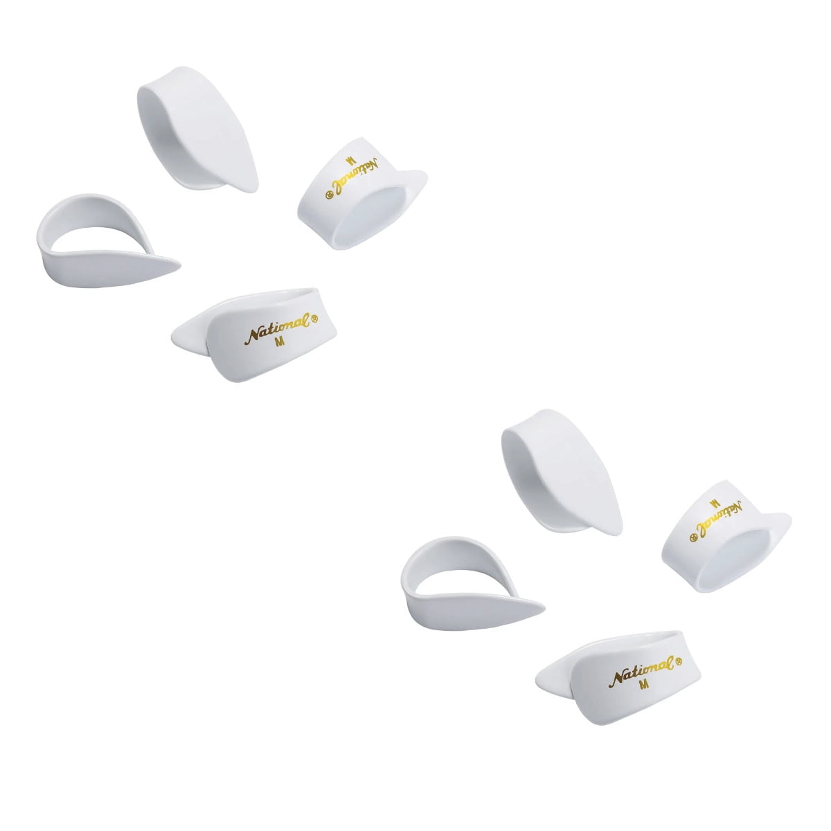 National Thumb Picks - 8 Pack - Celluloid - Medium White  From D'Addario