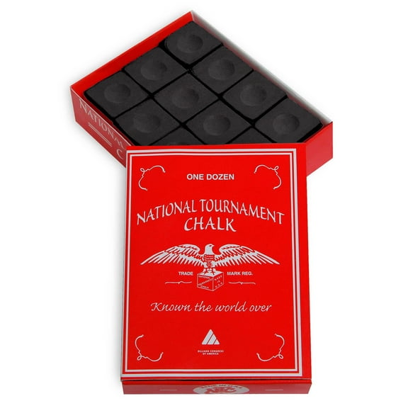 National Tournament Pool cue Billiard Premium Chalk One Dozen - Black