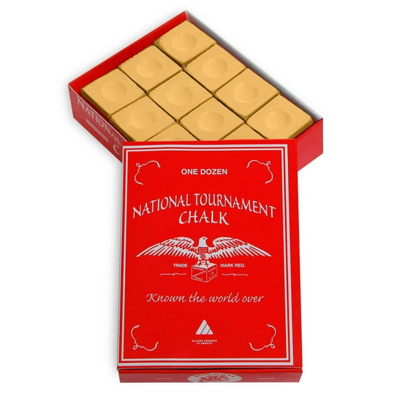 National Tournament Pool cue Billiard Premium Chalk One Dozen - Tan