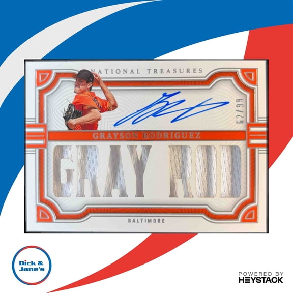 National Treasures Grayson Rodriguez SN-GR Signature Names Autographed Baseball Card Baltimore Orioles MLB Baseball Trading Card