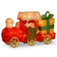 thumbnail image 1 of 23" Vibrantly Colored Christmas Decorative Train with Gift and Snowman Table Topper - Clear Lights, 1 of 2