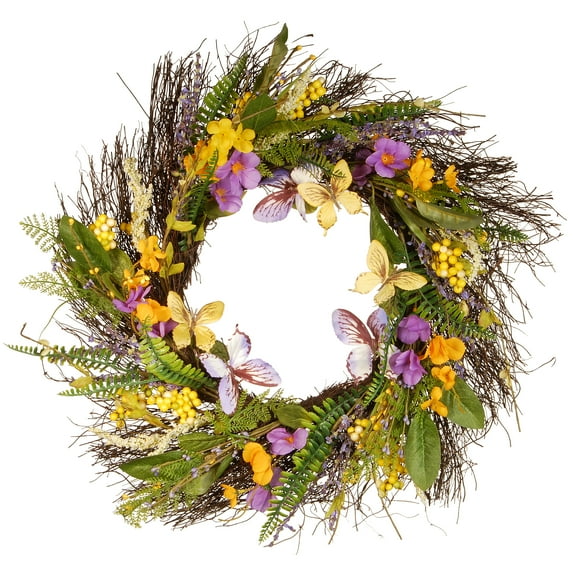 24" Mixed Flowers Spring Wreath