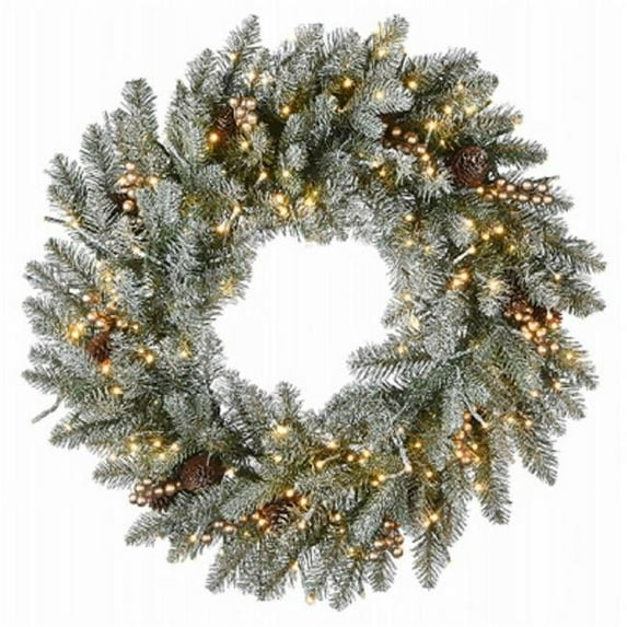 National Tree 266736 30 in. Feel Real Spruce Artificial Wreath