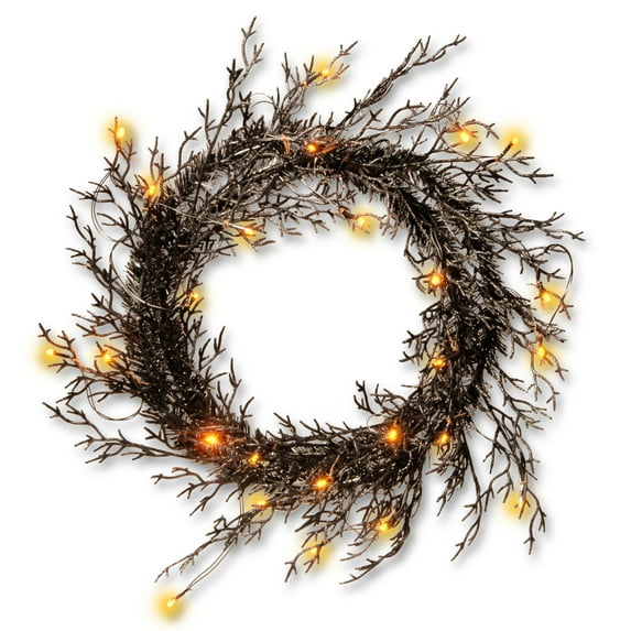 National Tree Artificial 26" Halloween Wreath with Lights