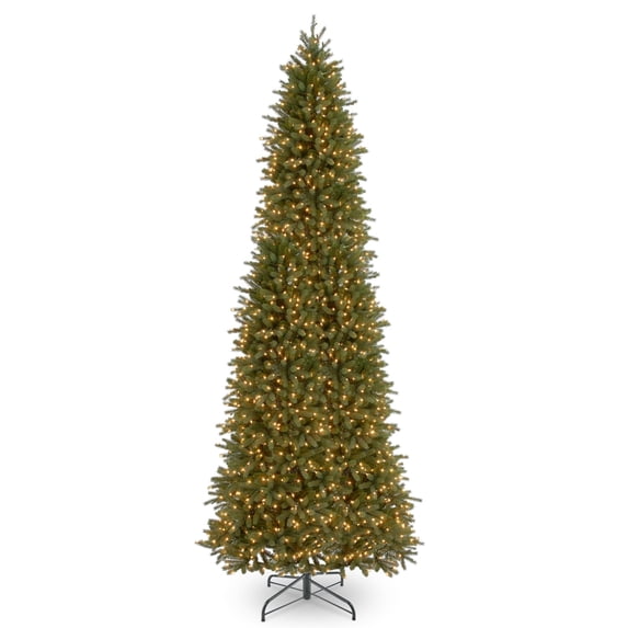National Tree Company 12 ft. Jersey Fraser Fir Pencil Slim Tree with Clear Lights