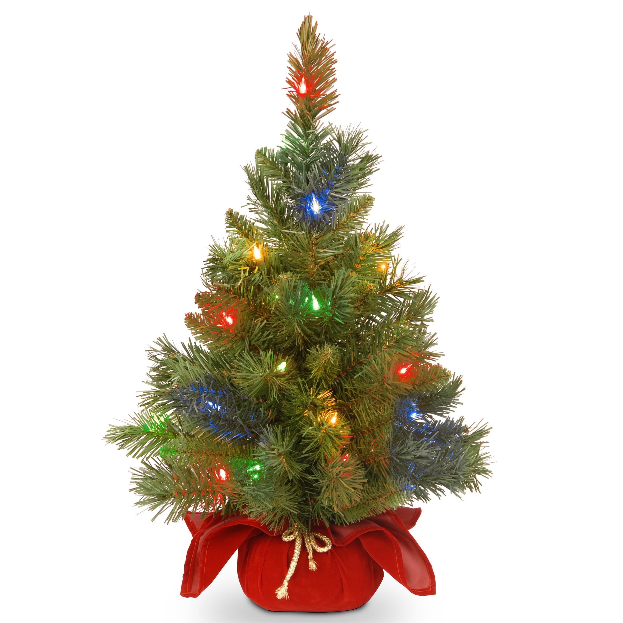 Majestic Fir Tabletop Christmas Tree with Multicolor LED Lights