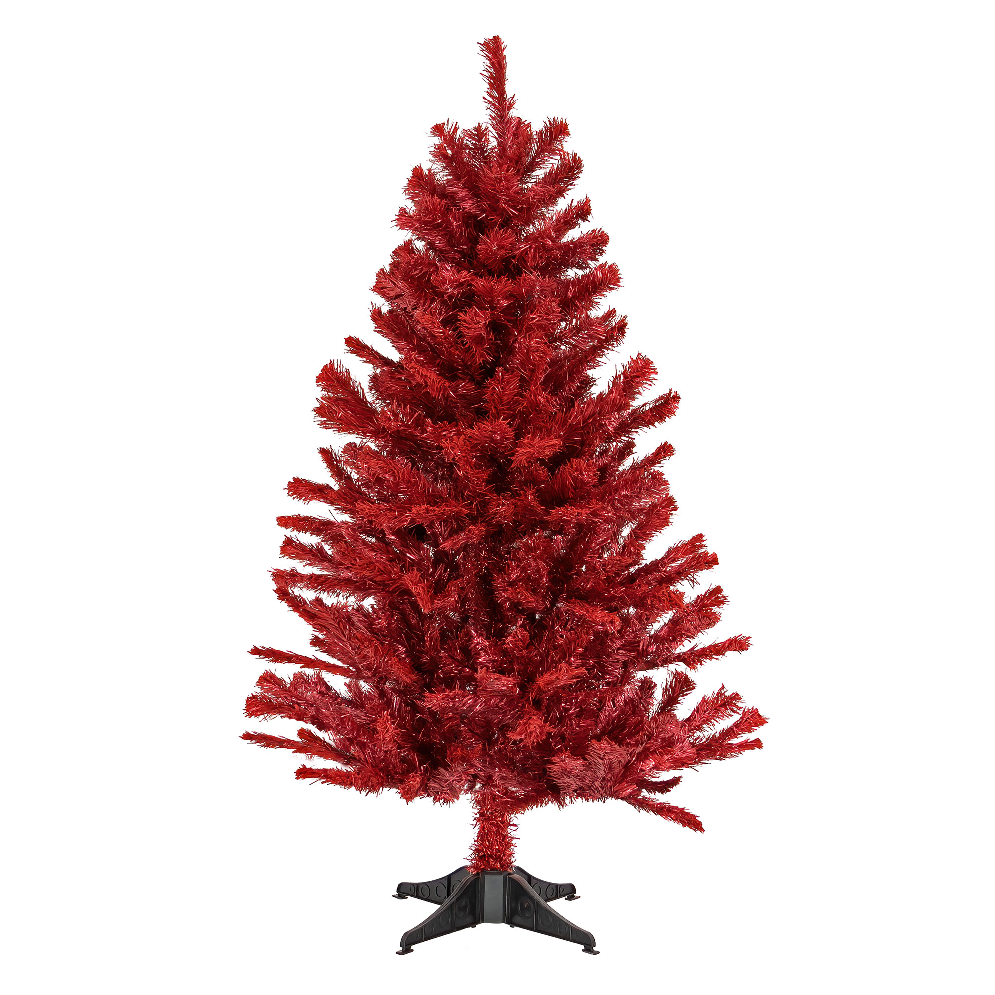 National Tree Company 4' Full Unlit Christmas Holiday Tree, Red