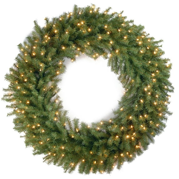 National Tree Company 48" Norwood Fir Wreath with Warm White LED Lights