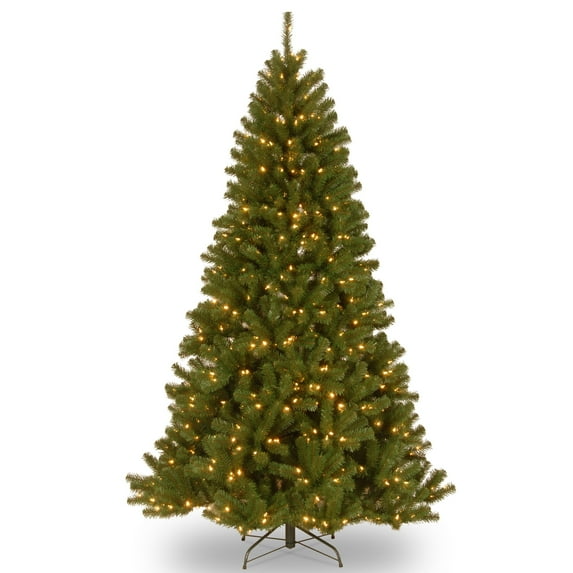 National Tree Company Pre-Lit Artificial Christmas Tree, Green, North Valley Spruce, Dual Color® LED Lights, Includes Stand, 7.5 Feet